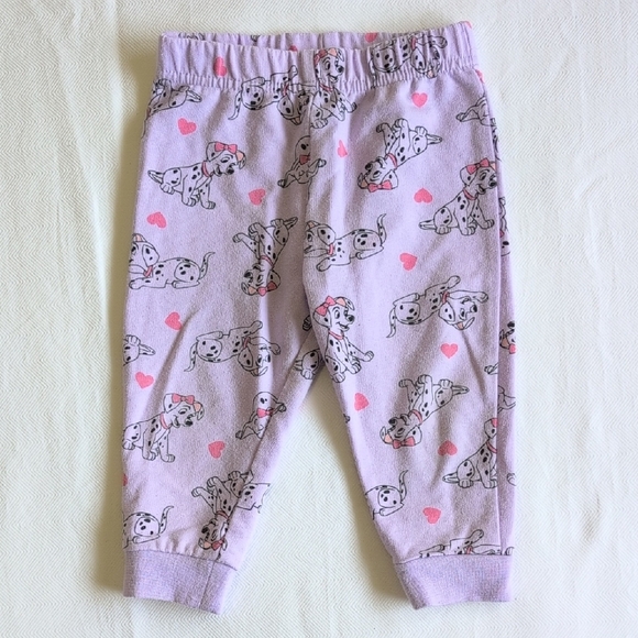 disney 101 dalmatians purple printed comfy joggers pants 12 months baby girl - Picture 1 of 5